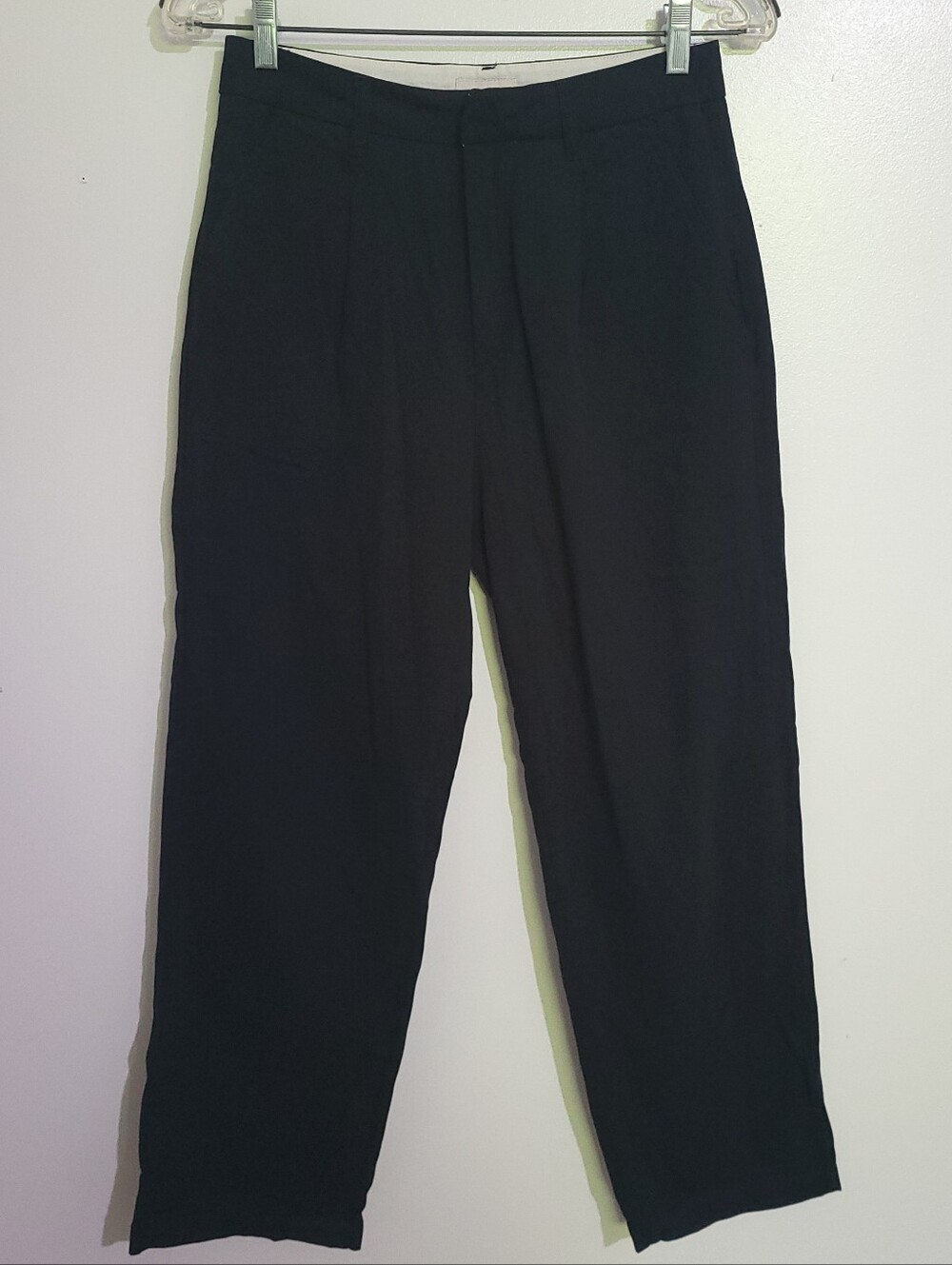 Brixton 100% Cotton Pleated Trouser Pant w Pockets Black Size 25